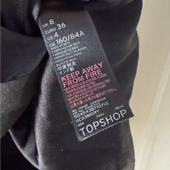 Topshop Real Leather Moto Jacket Belted Charcoal Gray - Picture 5 of 6